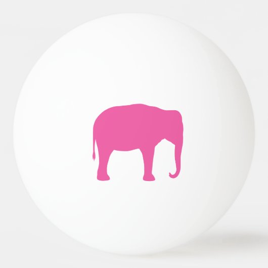 Roze Elephant Silhouette Pingpongbal (Voorkant)