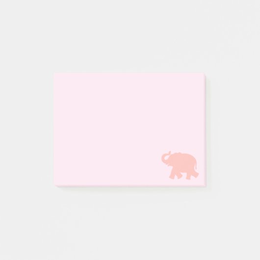 Roze Elephant Silhouette Post-it® Notes (Voorkant)