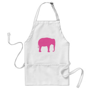 Roze Elephant Silhouette Standaard Schort