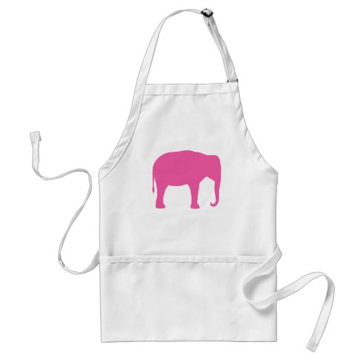 Roze Elephant Silhouette Standaard Schort (Voorkant)