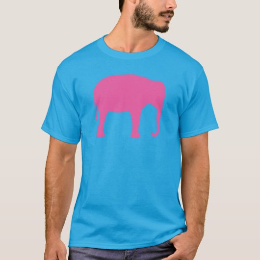 Roze Elephant Silhouette T-shirt (Voorkant)