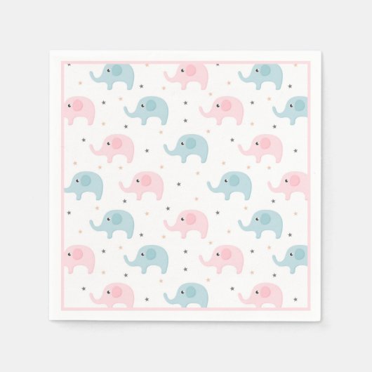 Roze elephants Girl Baby shower Cute Servet (Voorkant)