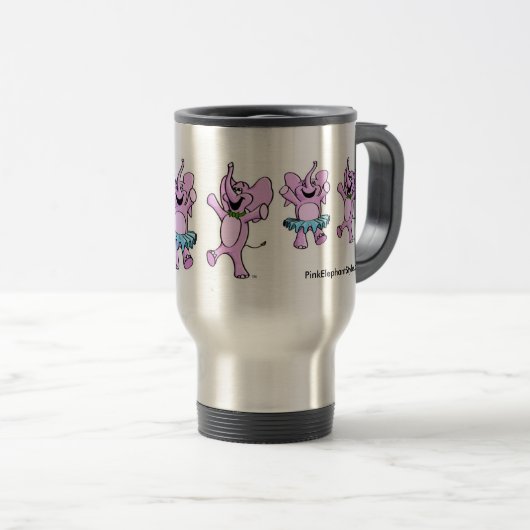 Roze Elephants Logo Travel Mug Reisbeker (Voorkant rechts)