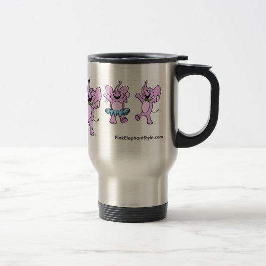Roze Elephants Logo Travel Mug Reisbeker (Rechts)