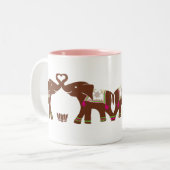Roze Elephants Love Mok (Voorkant links)