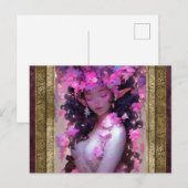 Roze Elf Meisje Fantasy Kunst Briefkaart (Voorkant / Achterkant)