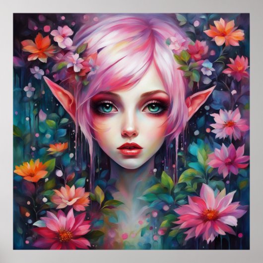 Roze Elf Poster (Voorkant)