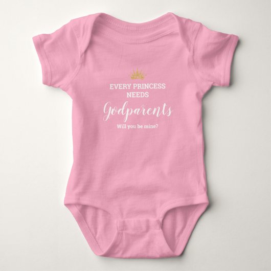 Roze Elke prinses heeft peetouders nodig Voorstel Romper (Voorkant)