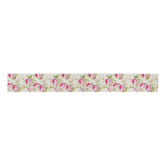 Roze Ella Roos 3" Grosgrain Lint (Voorkant)