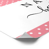 Roze ellephant Baby shower Welkomstteken Poster (Hoek)