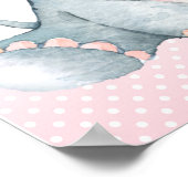 Roze ellephant Baby shower Welkomstteken Poster (Hoek)