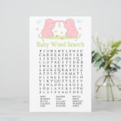 Roze ellephant Baby shower Word Search Game (Staand voorkant)