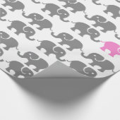 Roze, ellephant Gift Wrapping Paper Cadeaupapier (Hoek)