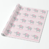 Roze, ellephant, speciaal opvulpapier cadeaupapier (Uitgerold)