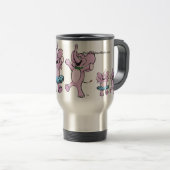Roze, ellephant Style Logo Travel Mug Reisbeker (Voorkant rechts)