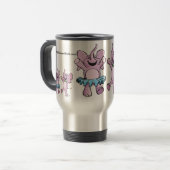 Roze, ellephant Style Logo Travel Mug Reisbeker (Voorkant links)