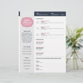 Roze Emblem Resume Briefhoofd Ontwerp (Staand voorkant)