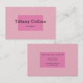 Roze eminine Pearl minimalistische professionele m Visitekaartje (Voorkant / Achterkant)