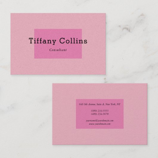 Roze eminine Pearl minimalistische professionele m Visitekaartje (Voorkant / Achterkant)
