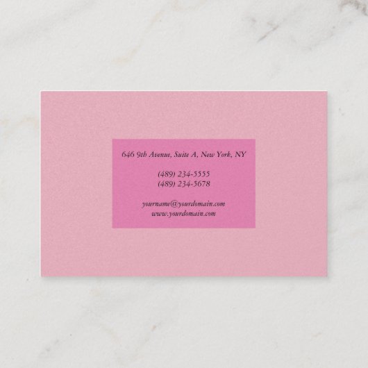 Roze eminine Pearl minimalistische professionele m Visitekaartje (Achterkant)
