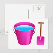 Roze emmer en spaak briefkaart (Voorkant / Achterkant)