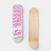 Roze Emo-leider Skulls Girl Skateboards (Voorkant)