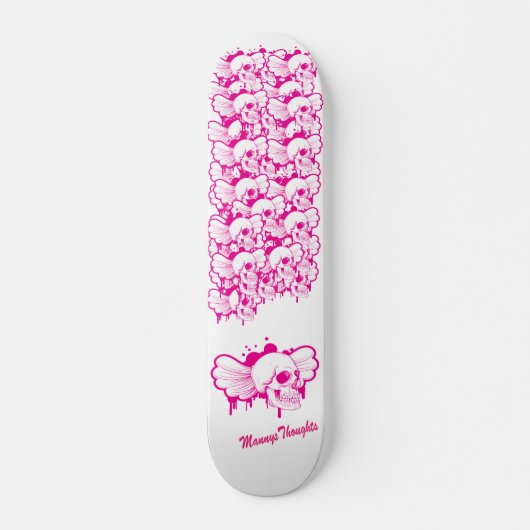 Roze Emo-leider Skulls Girl Skateboards (Voorkant)