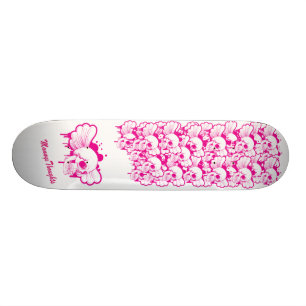 Roze Emo-leider Skulls Girl Skateboards