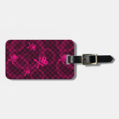 Roze Emo-patroon met cirkels Bagagelabel (Voorkant horizontaal)