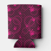 Roze Emo-patroon met cirkels Blikjeskoeler (Achterkant)