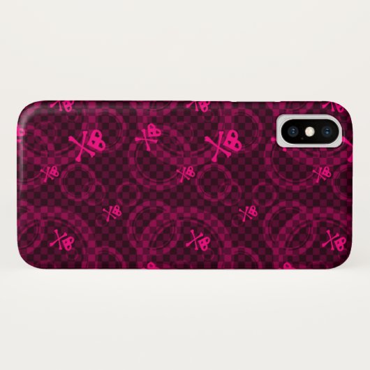 Roze Emo-patroon met cirkels Case-Mate iPhone Case (Achterkant (horizontaal))