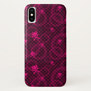 Roze Emo-patroon met cirkels iPhone X Hoesje