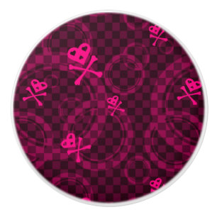 Roze Emo-patroon met cirkels Keramische Knop