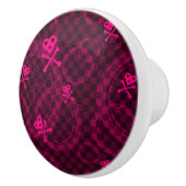 Roze Emo-patroon met cirkels Keramische Knop (Rechts)