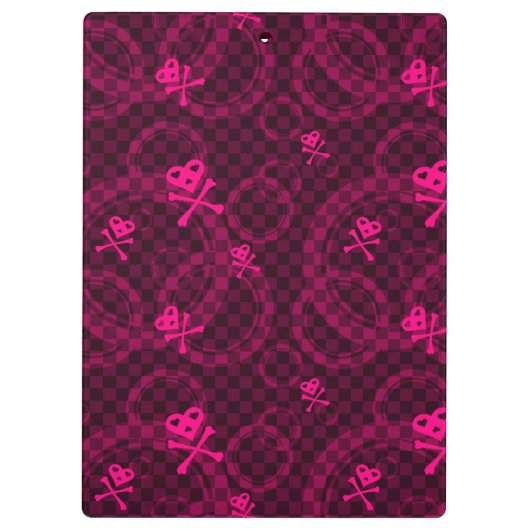 Roze Emo-patroon met cirkels Klembord (Achterkant)