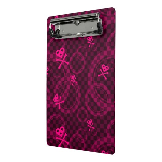 Roze Emo-patroon met cirkels Mini Klembord (Angled2)