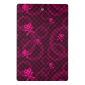 Roze Emo-patroon met cirkels Mini Klembord (Achterkant)