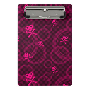 Roze Emo-patroon met cirkels Mini Klembord