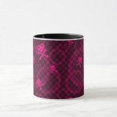 Roze Emo-patroon met cirkels Mok (Midden)