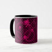 Roze Emo-patroon met cirkels Mok (Voorkant links)