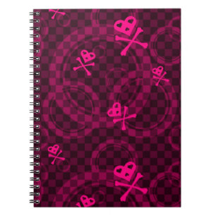 Roze Emo-patroon met cirkels Notitieboek