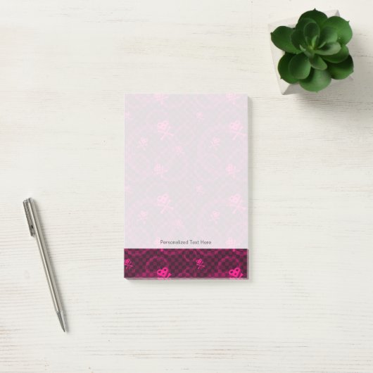 Roze Emo-patroon met cirkels Post-it® Notes (Kantoor)