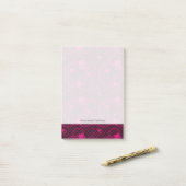 Roze Emo-patroon met cirkels Post-it® Notes (Op bureau)