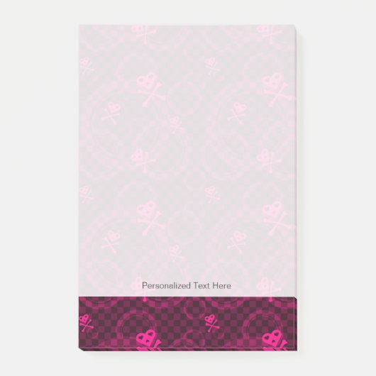 Roze Emo-patroon met cirkels Post-it® Notes (Voorkant)