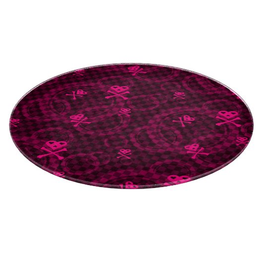 Roze Emo-patroon met cirkels Snijplank (Hoek)