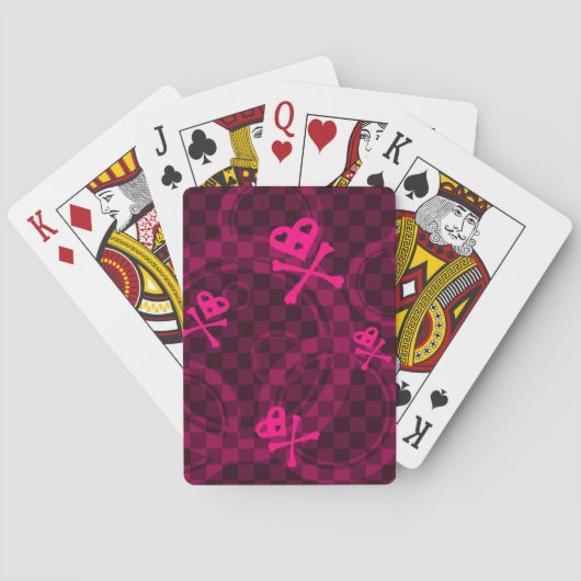 Roze Emo-patroon met cirkels Speelkaarten (Achterkant)
