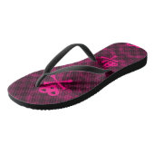 Roze Emo-patroon met cirkels Teenslippers (Schuin)