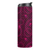 Roze Emo-patroon met cirkels Thermosbeker (Gedraaid links)