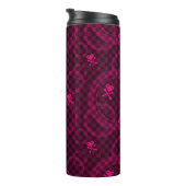Roze Emo-patroon met cirkels Thermosbeker (Geroteerd rechts)
