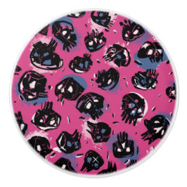 Roze, emo, schedel, Home & Living, Home Decor, Hom Keramische Knop